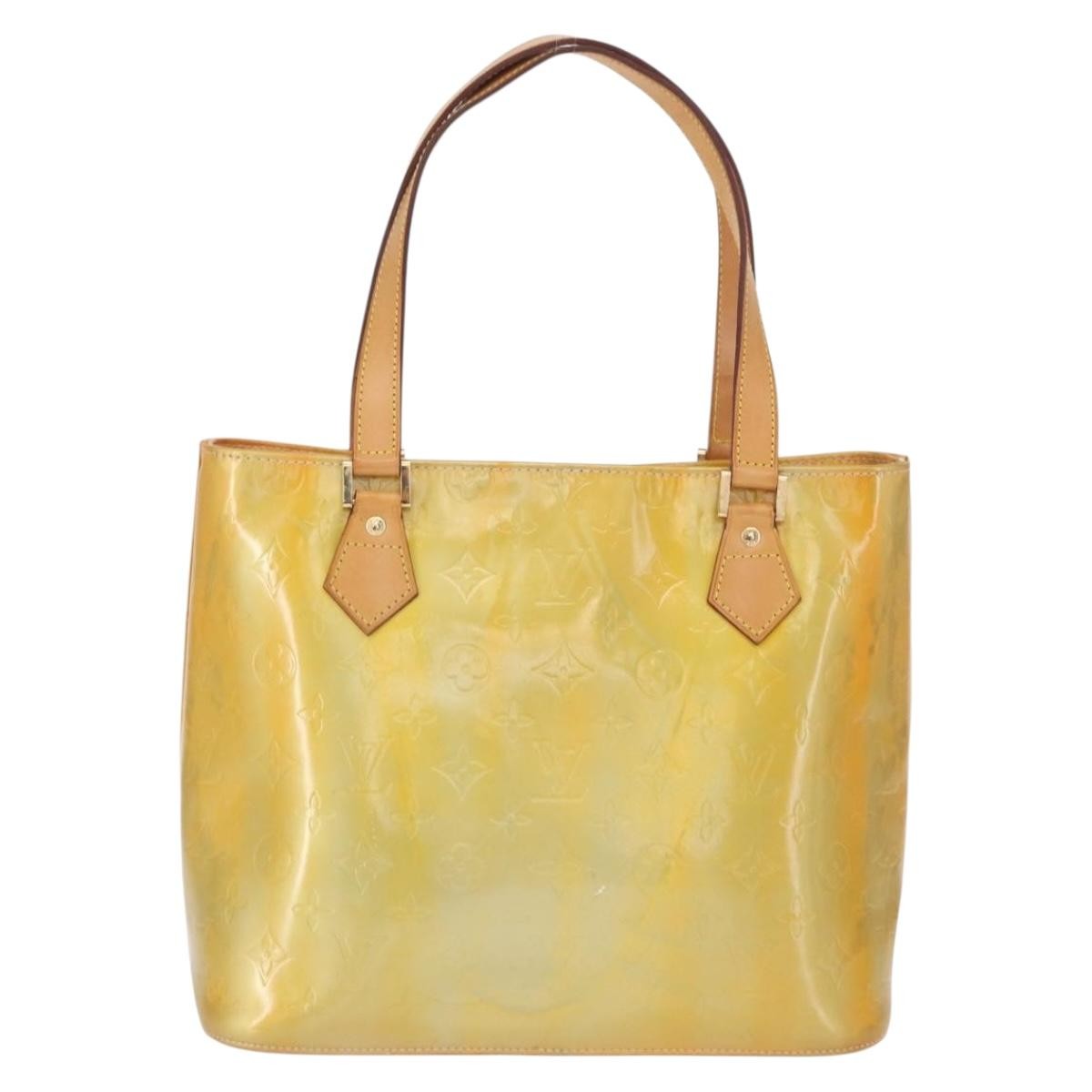 Louis Vuitton Houston Handbag Monogram Vernis Yellow Patent_Leather Tote Bag Bag (Pre-Loved)