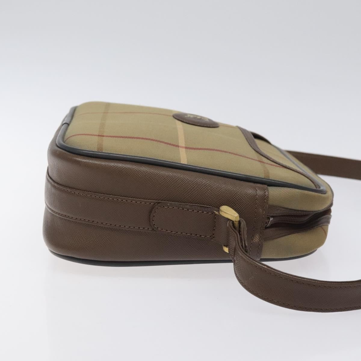 Burberry Nova Check Shoulder Bag Canvas And Leather Beige Canvas Shoulder Bag Bag (Authentic Pre-Loved)
