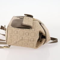 Salvatore Ferragamo Gancini Backpack Canvas Beige Canvas Backpack Bag (Authentic Pre-Loved)