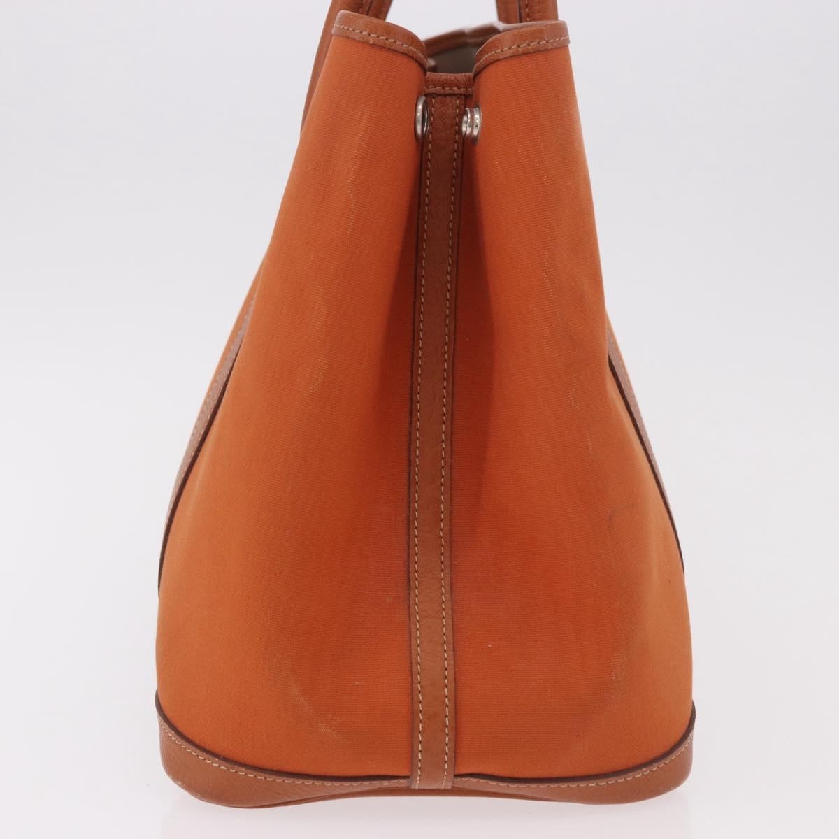 Hermes Garden Party Tote Toile And Leather Orange Canvas Tote Bag Bag (Pre-Loved)