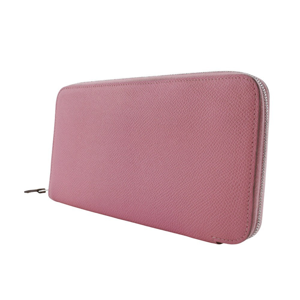 Hermes Azap Zip Around Wallet Epsom Pink Leather Wallets Accessory (Authentic Pre-Loved)
