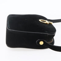 Salvatore Ferragamo Gancini Shoulder Bag Suede Black Suede Shoulder Bag Bag (Pre-Loved)