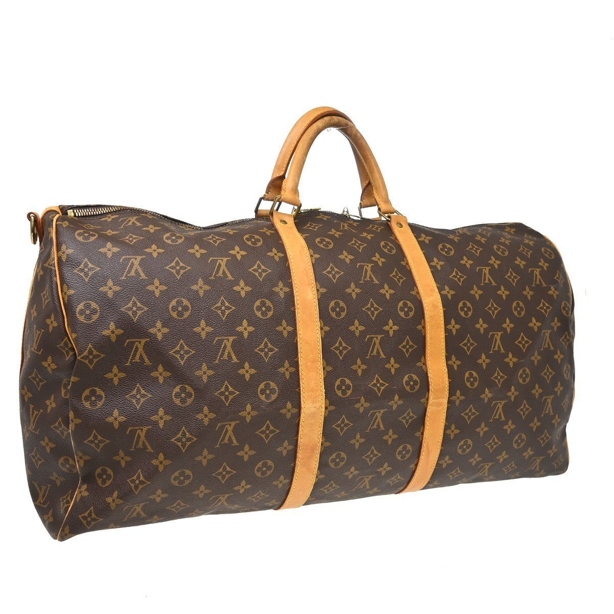Louis Vuitton Keepall Bag Monogram Canvas Brown Canvas Travel Bag Bag (Authentic Pre-Loved)