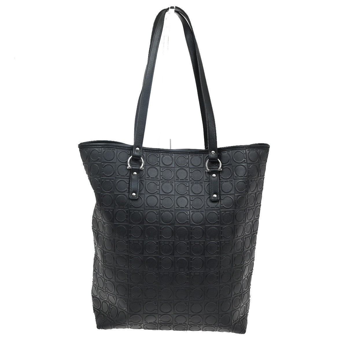 Salvatore Ferragamo Gancini Tote Gancini Canvas Black Canvas Tote Bag Bag (Pre-Loved)