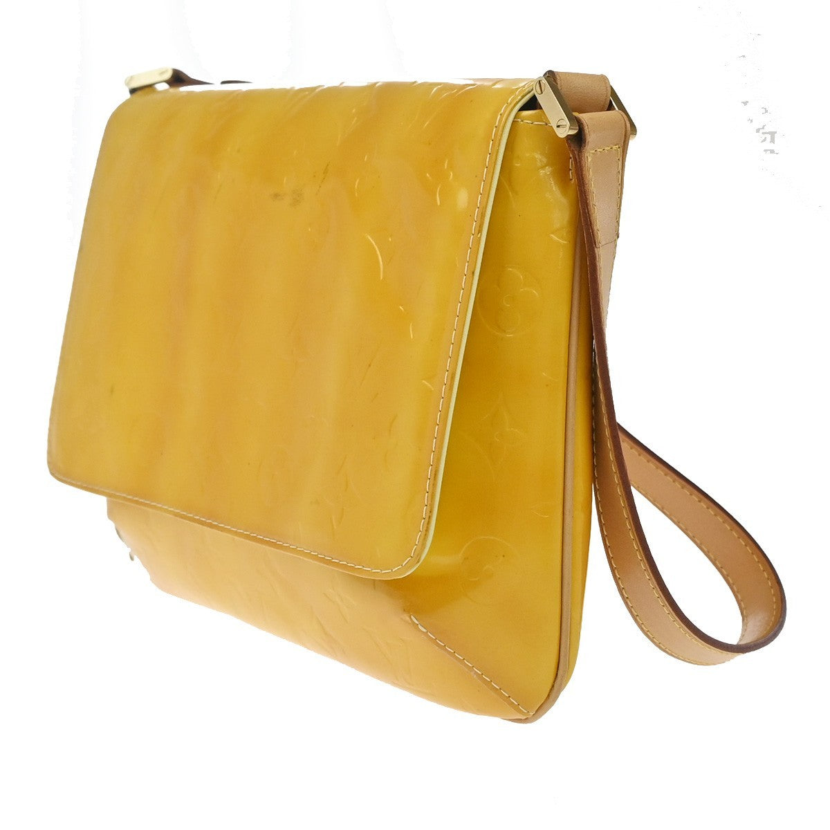 Louis Vuitton Thompson Street Handbag Monogram Vernis Yellow Patent_Leather Shoulder Bag Bag (Pre-Loved)