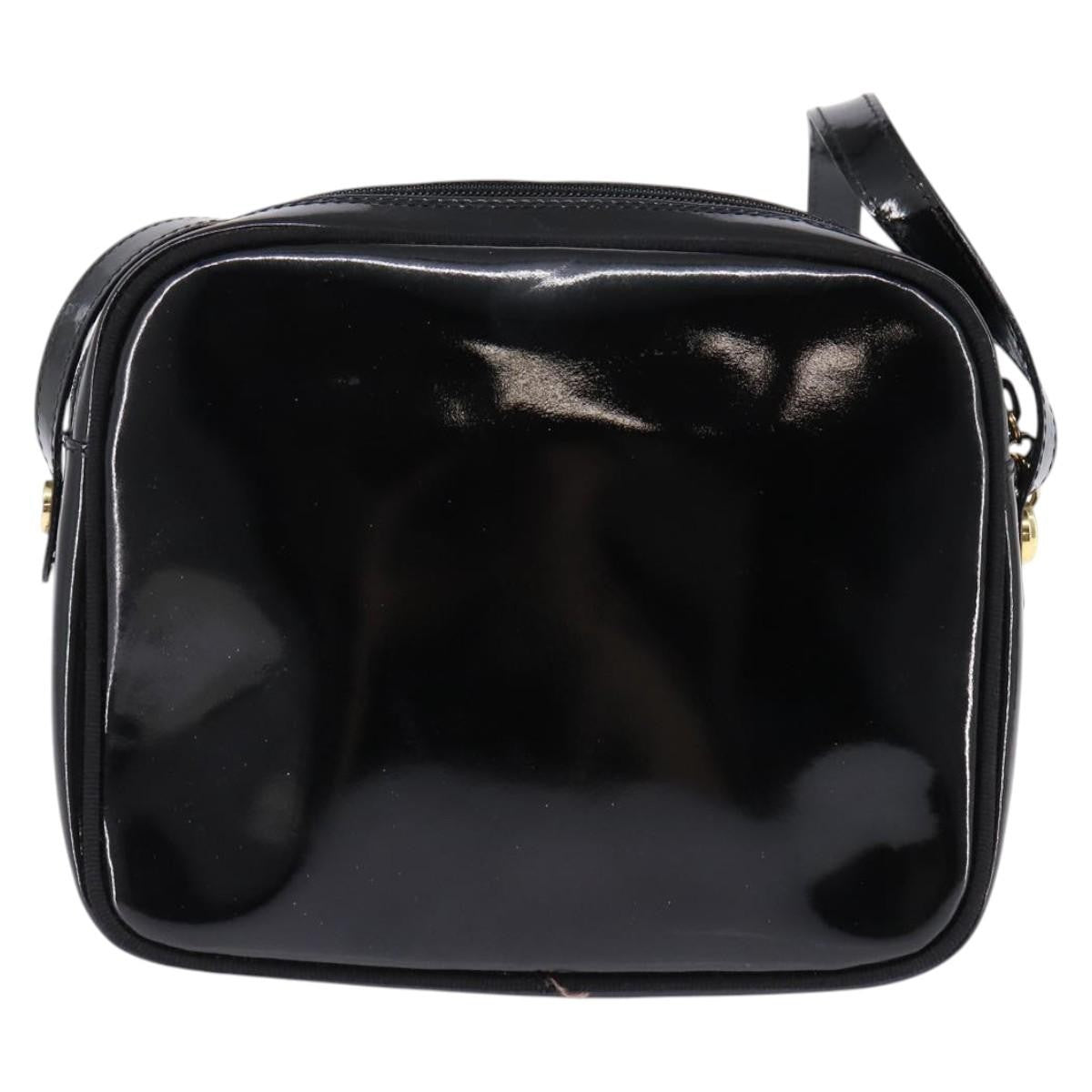 Salvatore Ferragamo Vara Bow Camera Shoulder Bag Patent Leather Black Patent_Leather Shoulder Bag Bag (Authentic Pre-Loved)