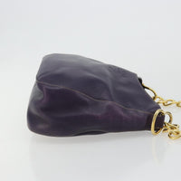 Prada Chain Shoulder Bag Leather Purple Leather Handbag (Authentic Pre-Loved)