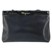 Salvatore Ferragamo Vintage Shoulder Bag Leather Black Leather Shoulder Bag Bag (Authentic Pre-Loved)