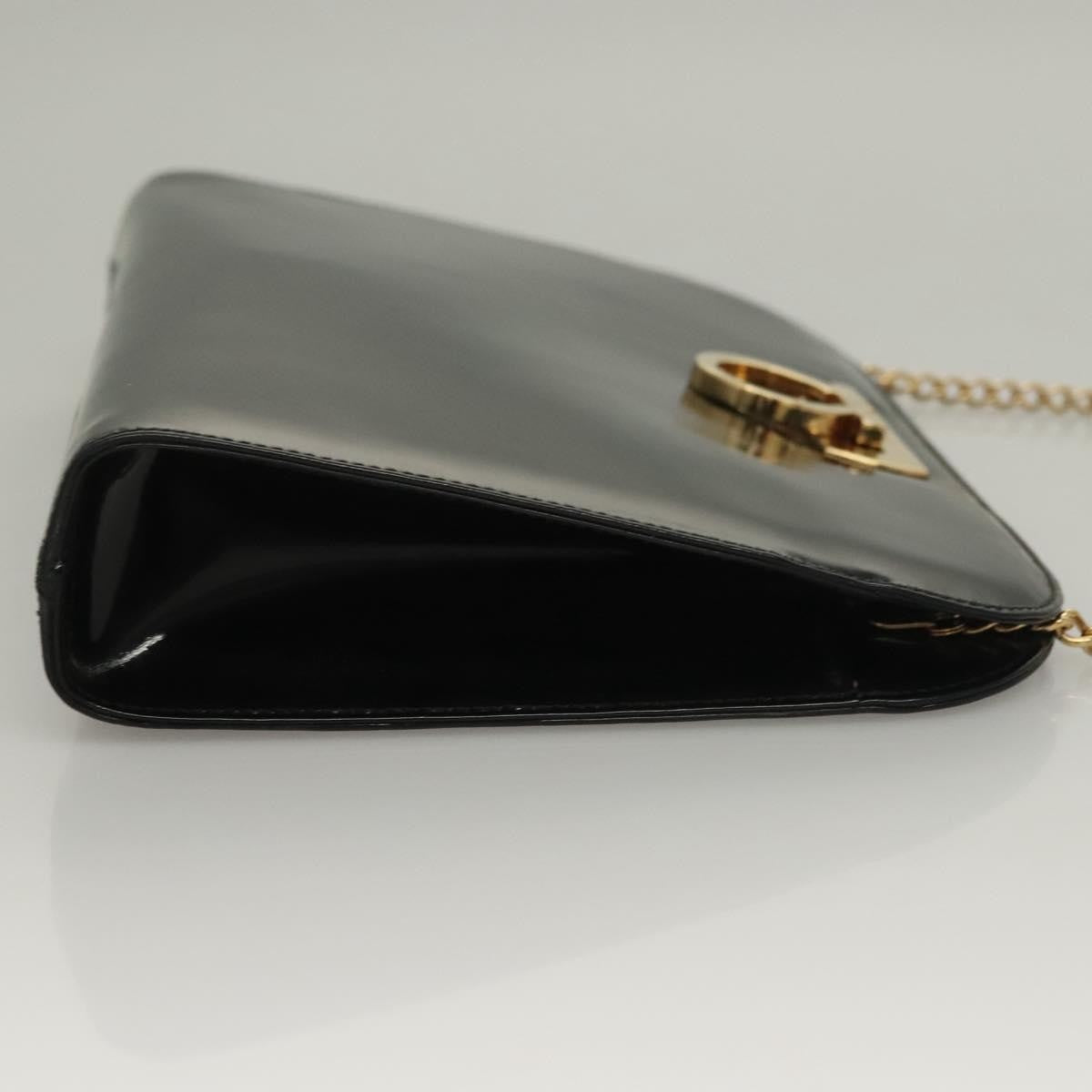 Salvatore Ferragamo Gancini Shoulder Bag Patent Leather Black Patent_Leather Shoulder Bag Bag (Pre-Loved)