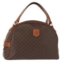 Celine Vintage Macadam Handbag Canvas And Leather Brown Canvas Handbag (Authentic Pre-Loved)