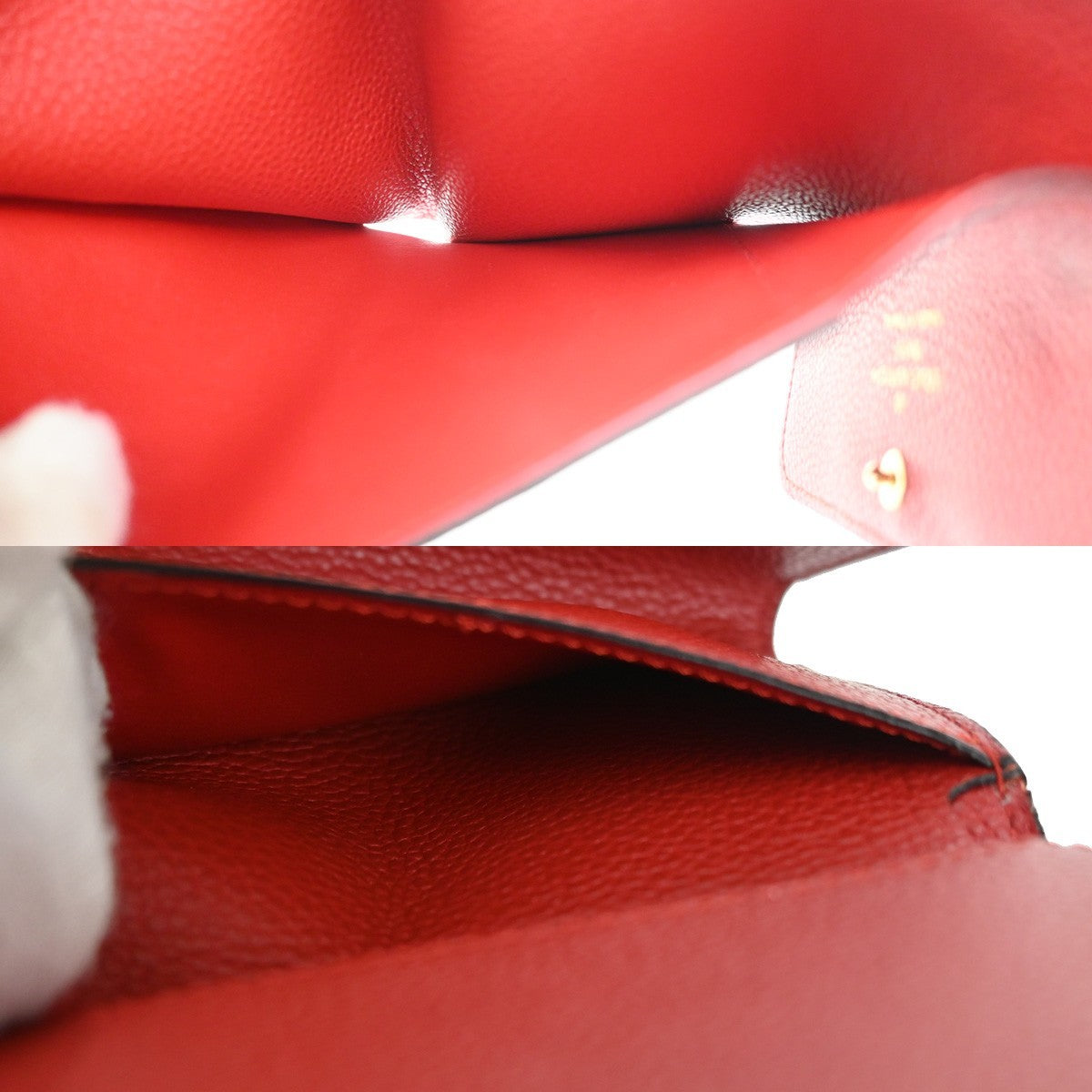 Louis Vuitton Pont Neuf Wallet Monogram Empreinte Leather Red Leather Wallets Accessory (Authentic Pre-Loved)