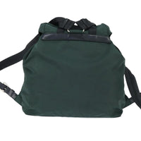 Prada Vela Double Front Pocket Backpack Tessuto With Saffiano Leather Khaki Nylon Backpack Bag (Authentic Pre-Loved)