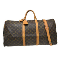 Louis Vuitton Keepall Bandouliere Bag Monogram Canvas Brown Canvas Travel Bag Bag (Authentic Pre-Loved)