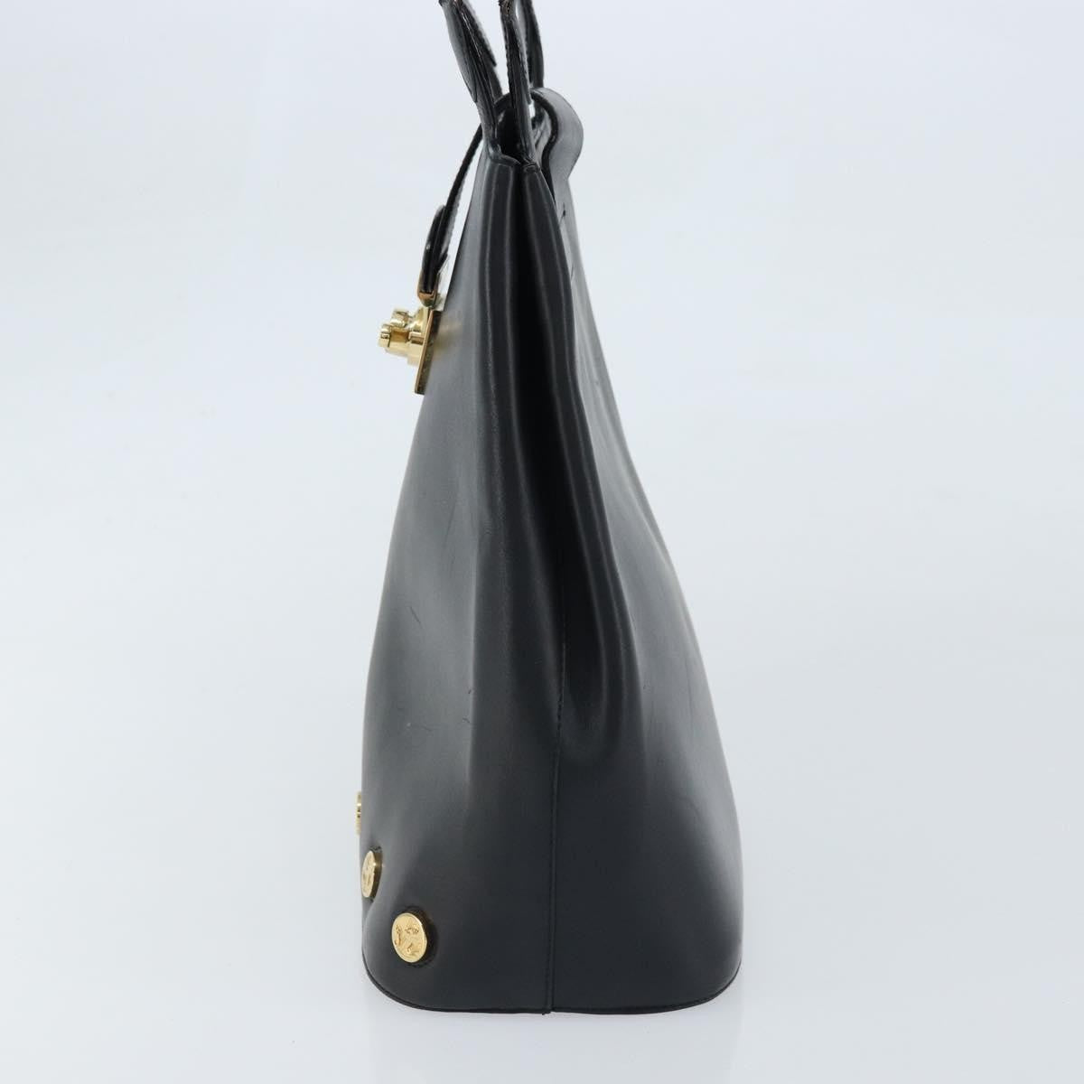 Salvatore Ferragamo Vintage Tote Bag Leather Black Leather Tote Bag Bag (Pre-Loved)