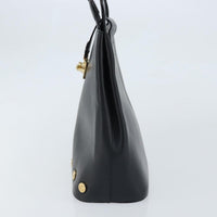 Salvatore Ferragamo Vintage Tote Bag Leather Black Leather Tote Bag Bag (Pre-Loved)