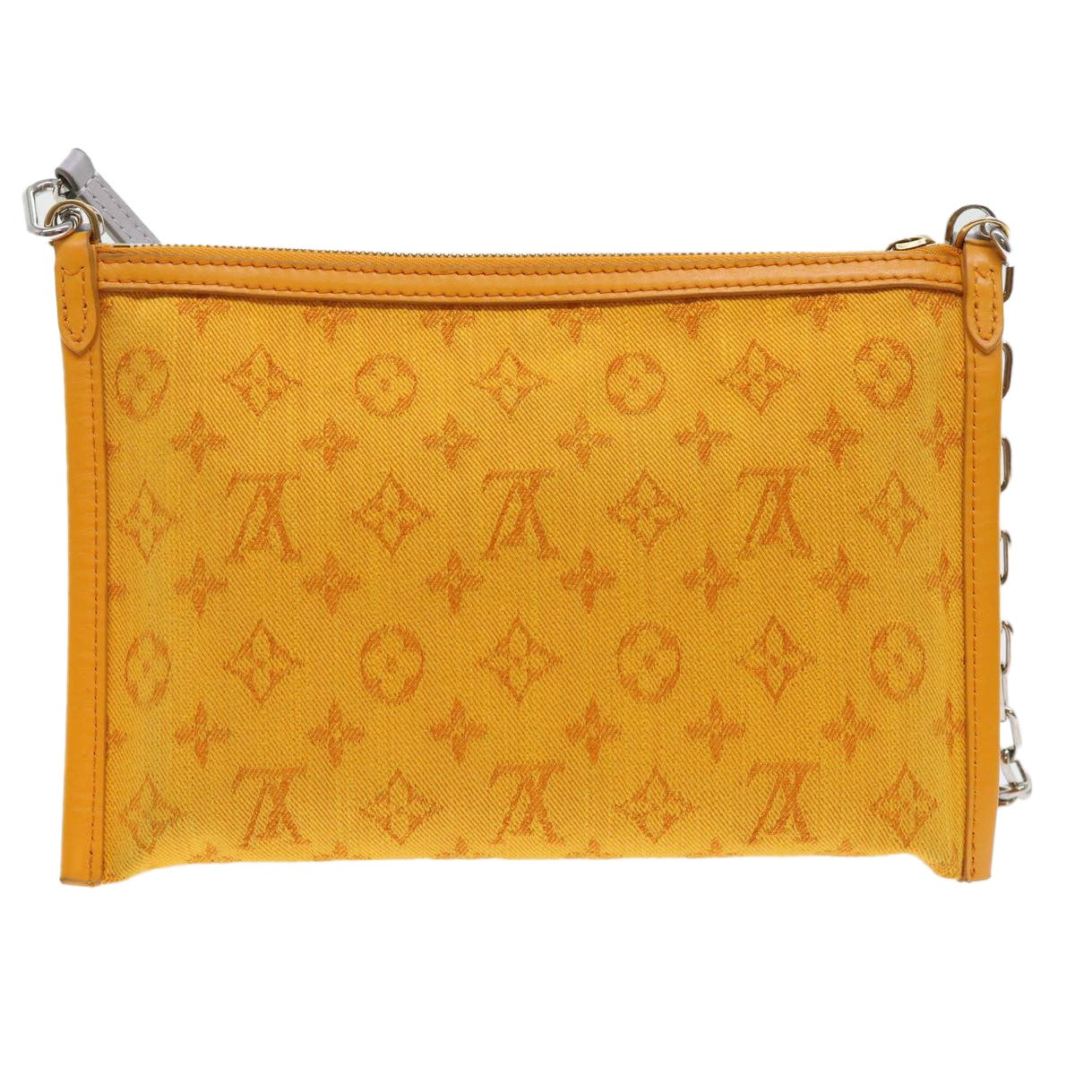Louis Vuitton Double Flat Messenger Bag Limited Edition Logo Story Monogram Canvas And Denim Multicolour Canvas Clutche & Pouche Bag (Pre-Loved)