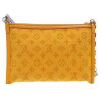 Louis Vuitton Double Flat Messenger Bag Limited Edition Logo Story Monogram Canvas And Denim Multicolour Canvas Clutche & Pouche Bag (Pre-Loved)