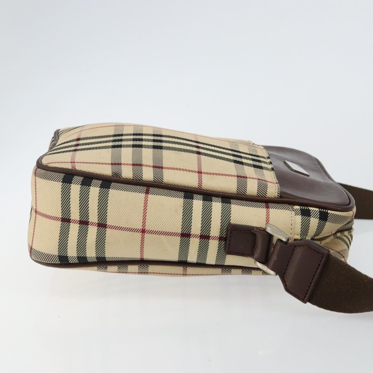 Burberry Zip Messenger Bag Nova Check Canvas And Leather Beige Canvas Shoulder Bag Bag (Authentic Pre-Loved)
