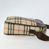 Burberry Zip Messenger Bag Nova Check Canvas And Leather Beige Canvas Shoulder Bag Bag (Authentic Pre-Loved)