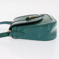 Gucci Gucci Vintage Flap Shoulder Bag Patent Leather Turquoise Patent_Leather Shoulder Bag Bag (Pre-Loved)