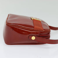 Salvatore Ferragamo Vala Shoulder Bag Patent Leather Red Patent_Leather Shoulder Bag Bag (Authentic Pre-Loved)