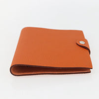 Hermes Ulysse Agenda Cover Leather Orange Leather Clutche & Pouche Bag (Authentic Pre-Loved)