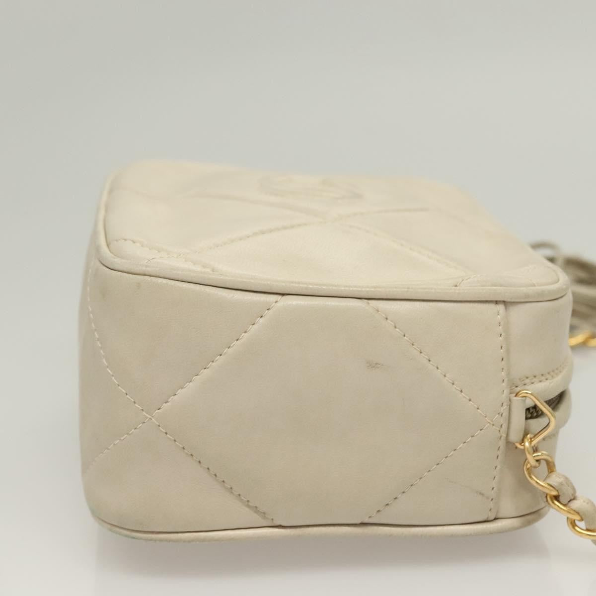 Chanel Vintage Diamond Cc Camera Bag Quilted Lambskin Beige Leather Shoulder Bag Bag (Authentic Pre-Loved)