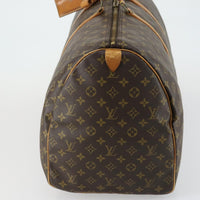 Louis Vuitton Keepall Bag Monogram Canvas Brown Canvas Travel Bag Bag (Pre-Loved)