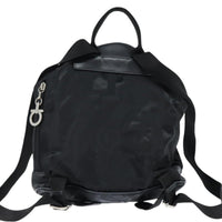 Salvatore Ferragamo Flap Buckle Backpack Printed Neoprene Black Nylon Backpack Bag (Authentic Pre-Loved)