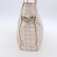 Chanel Travel Line Tote Nylon Beige Nylon Tote Bag Bag (Pre-Loved)