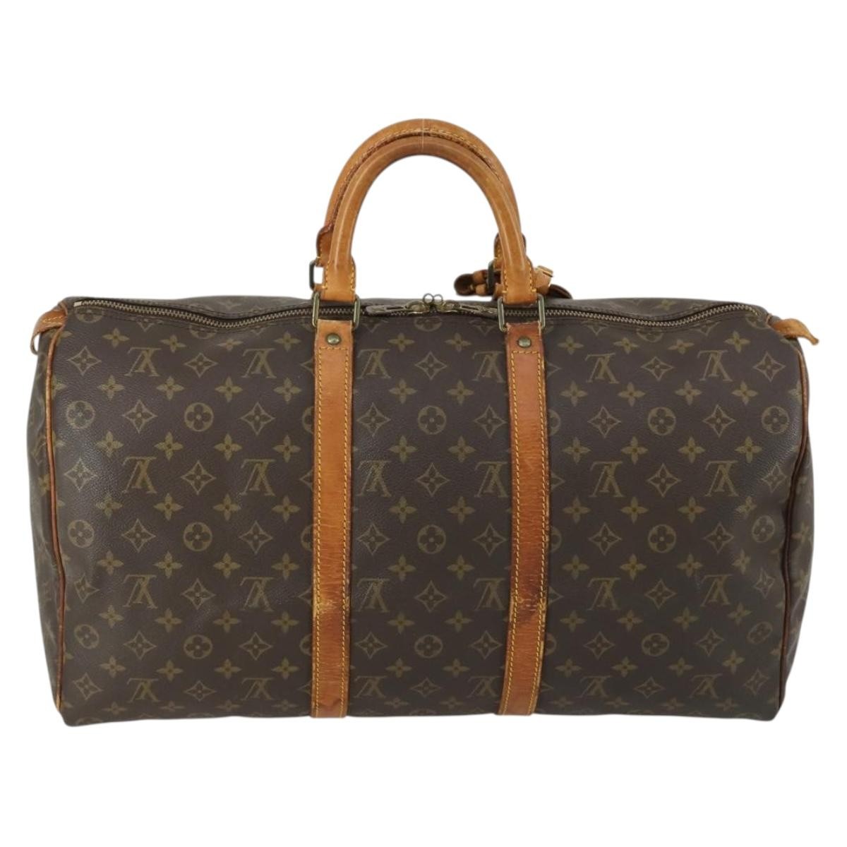 Louis Vuitton Keepall Bag Monogram Canvas Brown Canvas Travel Bag Bag (Authentic Pre-Loved)