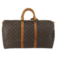 Louis Vuitton Keepall Bag Monogram Canvas Brown Canvas Travel Bag Bag (Authentic Pre-Loved)