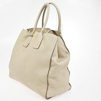 Prada Convertible Open Shopping Tote Vitello Daino Beige Leather Tote Bag Bag (Authentic Pre-Loved)
