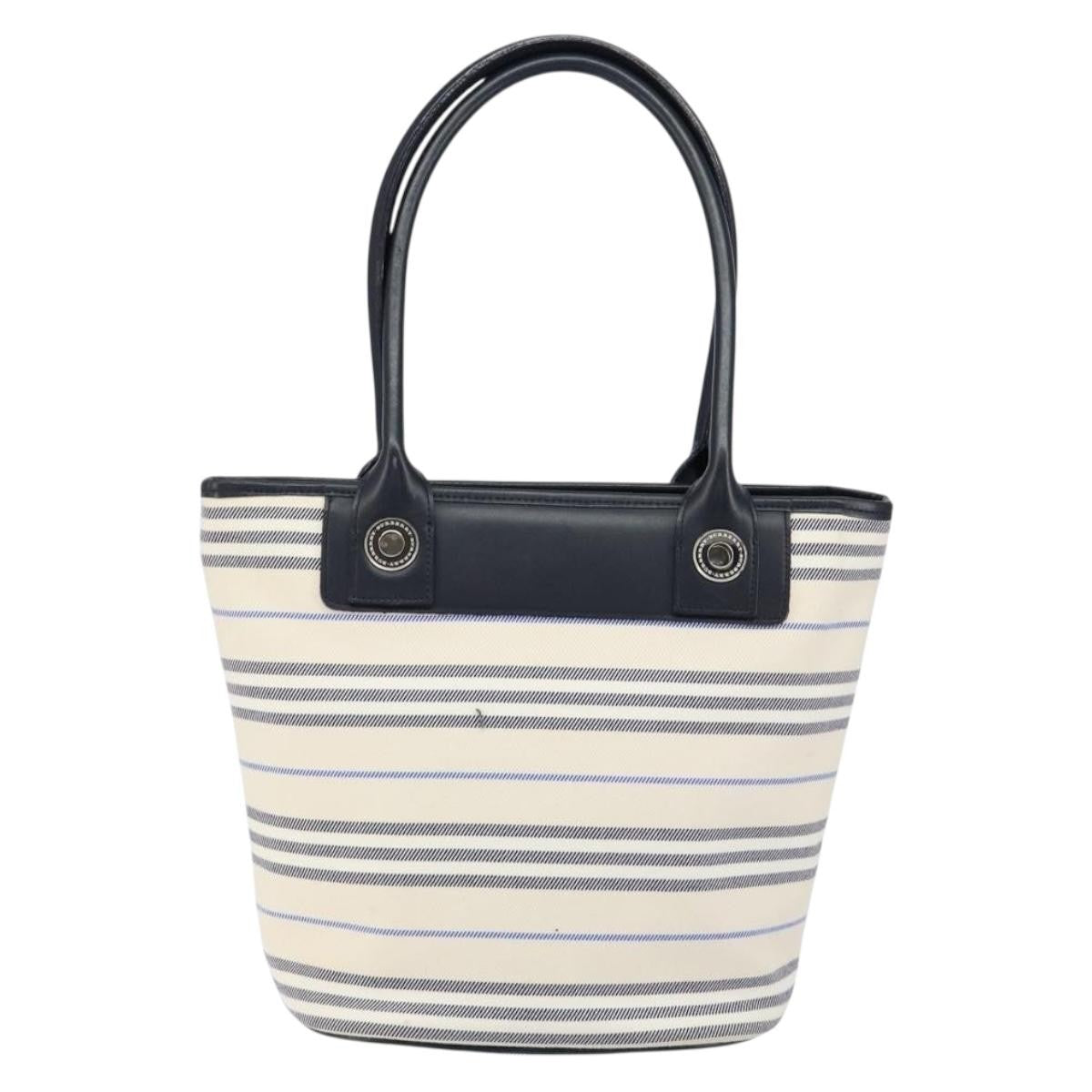 Burberry Blue Label Tote Bag Canvas White Canvas Tote Bag Bag (Pre-Loved)