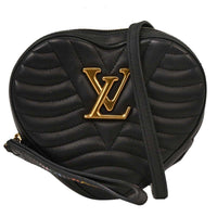Louis Vuitton New Wave Heart Crossbody Bag Quilted Leather Black Leather Crossbody Bag Bag (Authentic Pre-Loved)