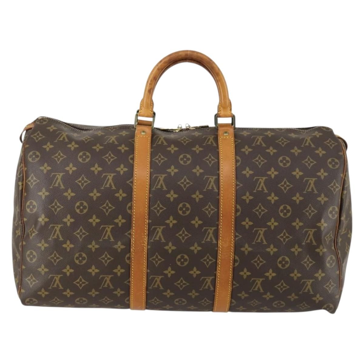 Louis Vuitton Keepall Bag Monogram Canvas Brown Canvas Travel Bag Bag (Authentic Pre-Loved)