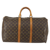 Louis Vuitton Keepall Bag Monogram Canvas Brown Canvas Travel Bag Bag (Authentic Pre-Loved)
