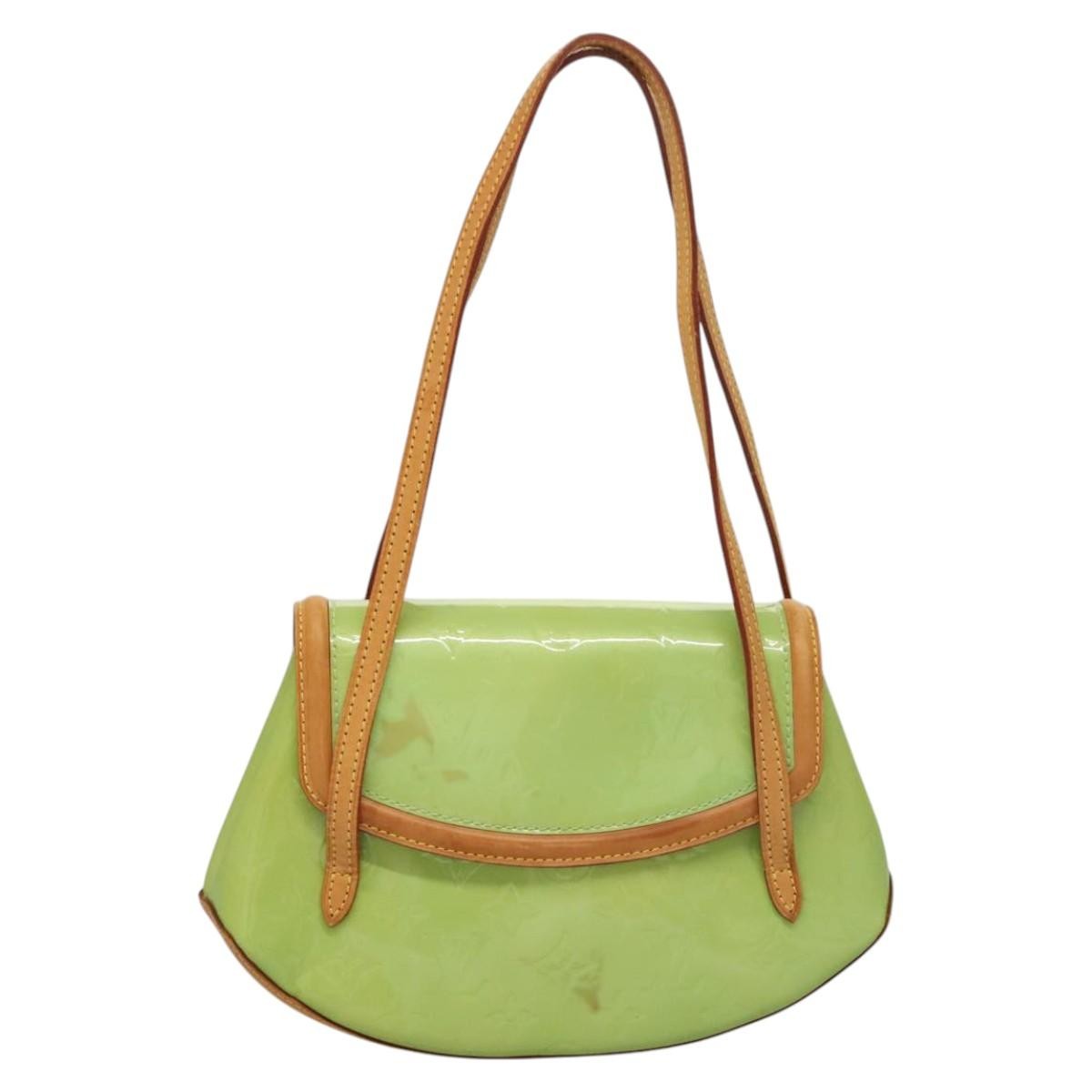 Louis Vuitton Biscayne Bay Handbag Monogram Vernis Green Patent_Leather Shoulder Bag Bag (Authentic Pre-Loved)