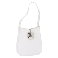 Salvatore Ferragamo Gancini Shoulder Bag Leather White Leather Shoulder Bag Bag (Pre-Loved)