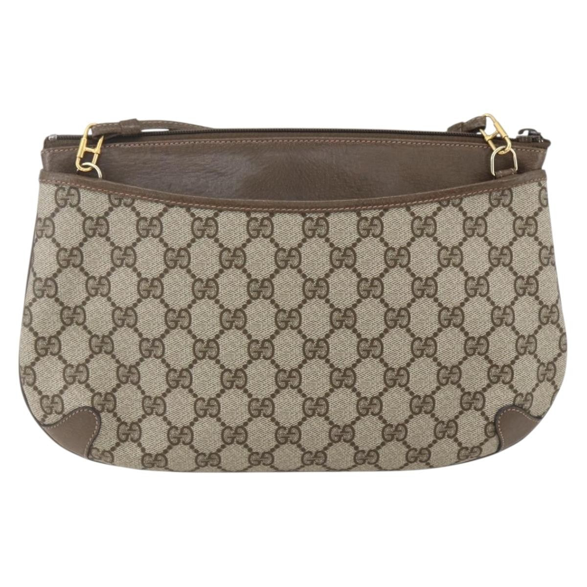 Gucci Vintage Web Crossbody Bag Gg Coated Canvas Beige Canvas Shoulder Bag Bag (Authentic Pre-Loved)