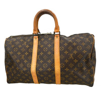 Louis Vuitton Keepall Bag Monogram Canvas Brown Canvas Travel Bag Bag (Authentic Pre-Loved)