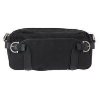 Salvatore Ferragamo Gancini Shoulder Bag Canvas Black Canvas Shoulder Bag Bag (Authentic Pre-Loved)