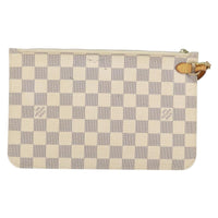 Louis Vuitton Neverfull Pochette Damier White Canvas Clutche & Pouche Bag (Authentic Pre-Loved)