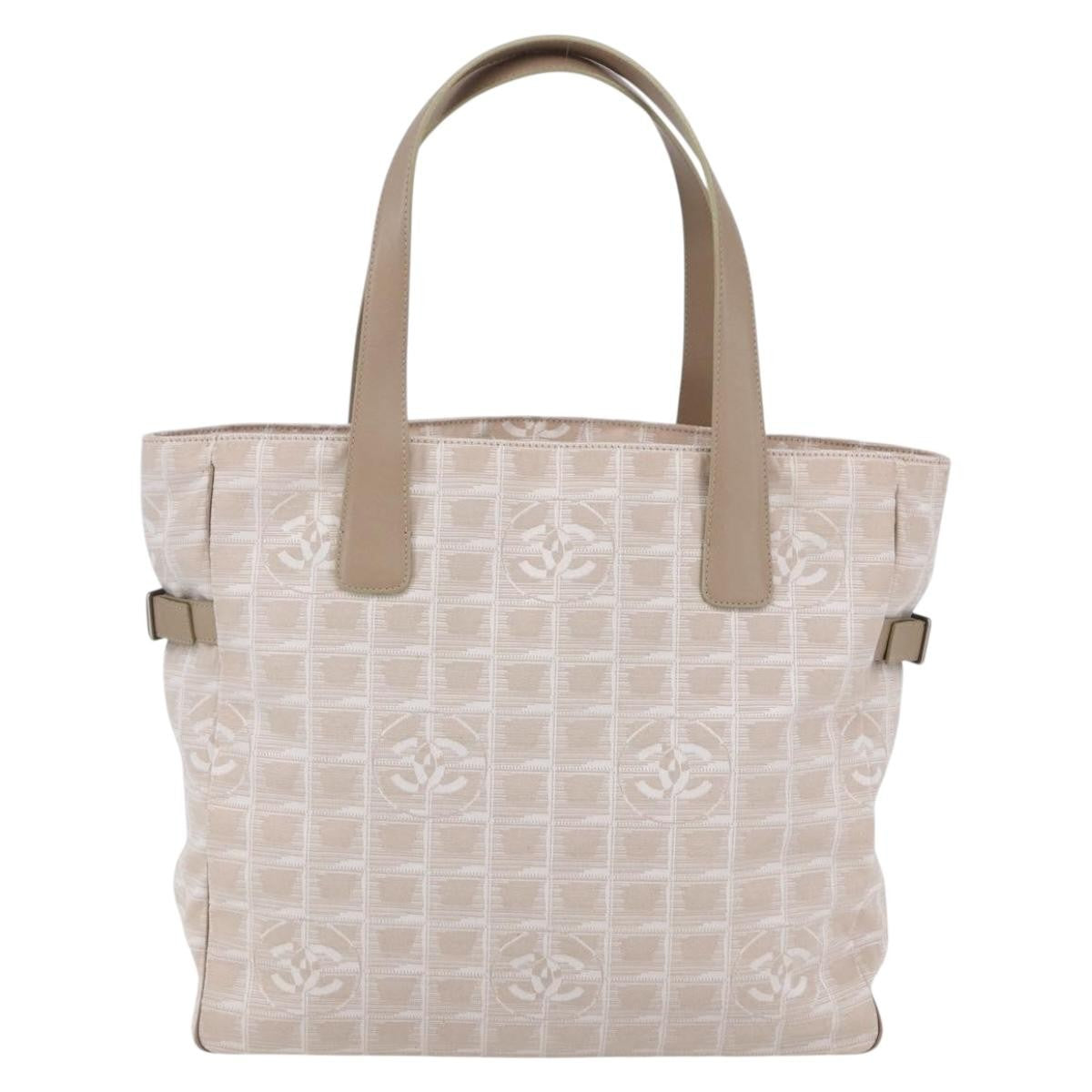 Chanel Travel Line Tote Nylon Pink Canvas Bag (Authentic Pre-Loved)