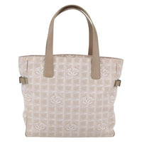 Chanel Travel Line Tote Nylon Pink Canvas Bag (Authentic Pre-Loved)