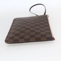 Louis Vuitton Neverfull Pochette Damier Brown Canvas Clutche & Pouche Bag (Pre-Loved)