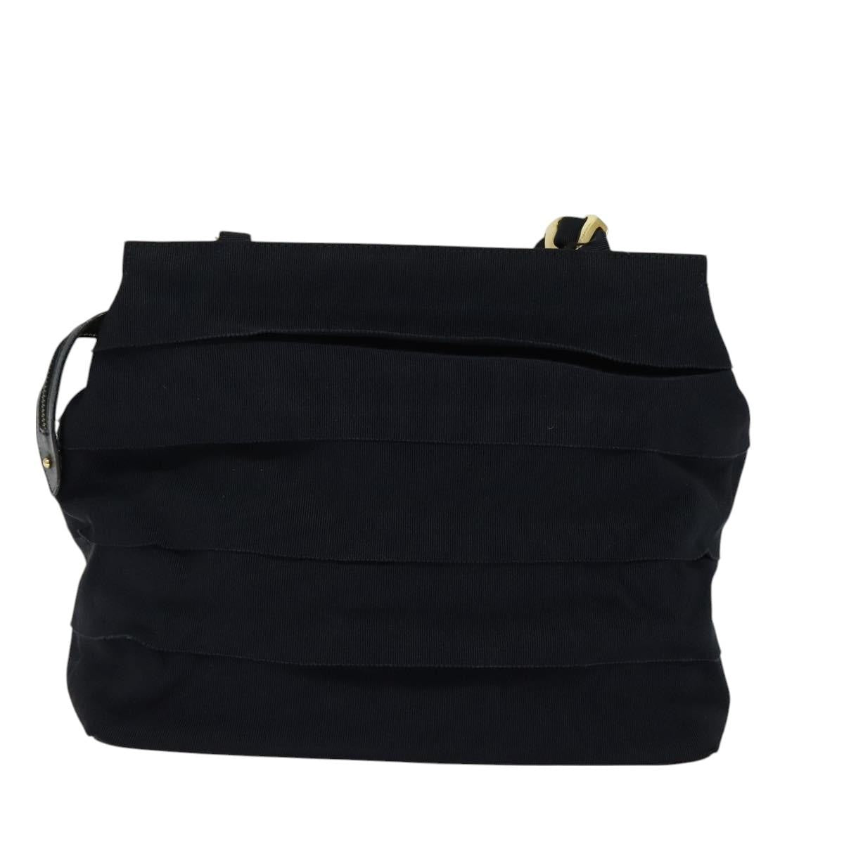 Salvatore Ferragamo Vala Shoulder Bag Canvas Navy Canvas Shoulder Bag Bag (Authentic Pre-Loved)