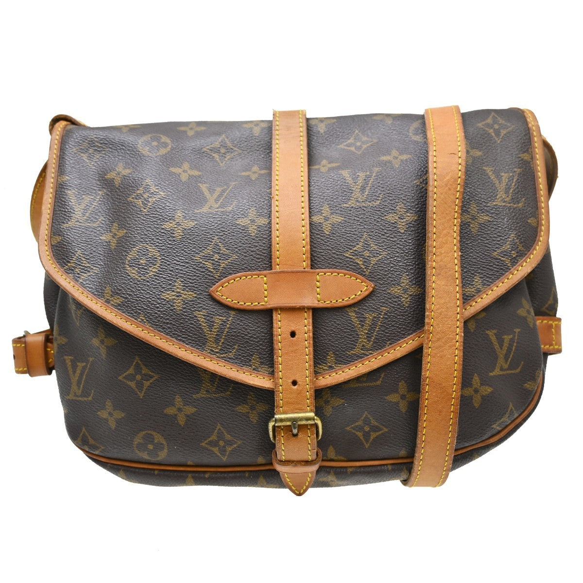 Louis Vuitton Louis Vuitton Saumur Handbag Monogram Canvas Brown Canvas Shoulder Bag Bag (Pre-Loved)