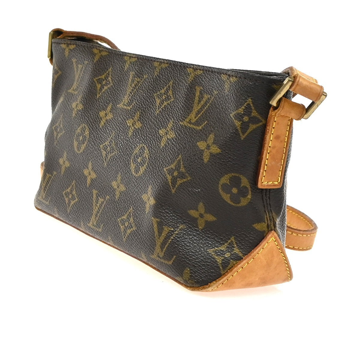 Louis Vuitton Trotteur Handbag Monogram Canvas Brown Canvas Shoulder Bag Bag (Authentic Pre-Loved)