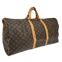 Louis Vuitton Keepall Bandouliere Bag Monogram Canvas Brown Canvas Travel Bag Bag (Authentic Pre-Loved)